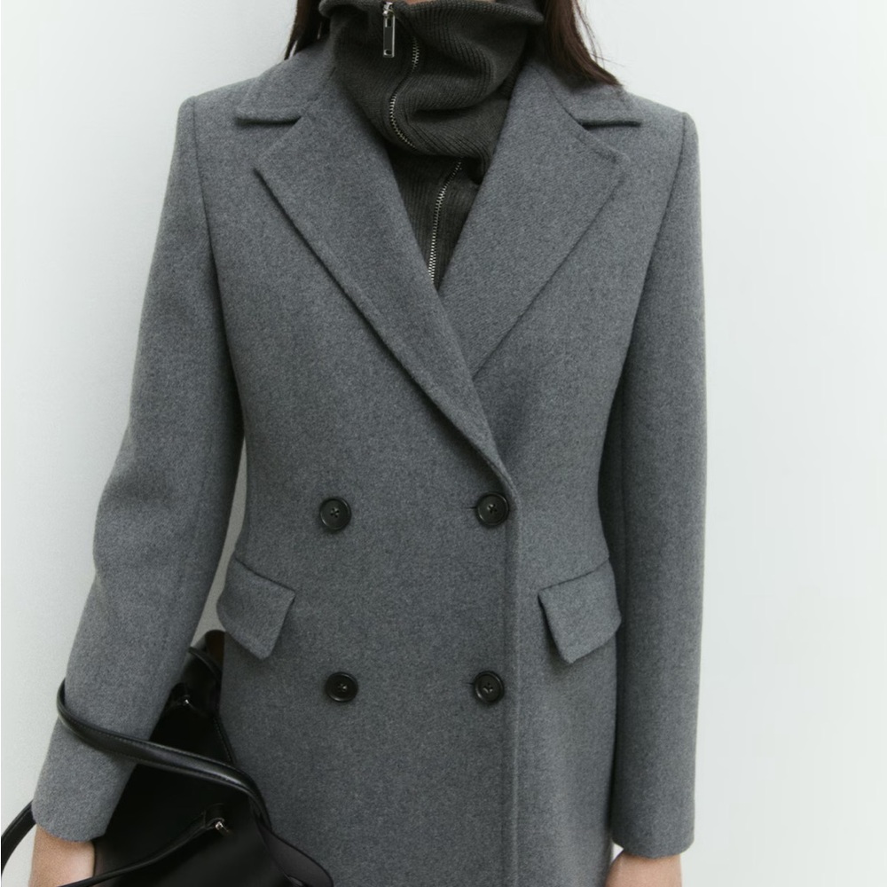 Mango Classic Gray Trench Coat - Picture 3 of 5